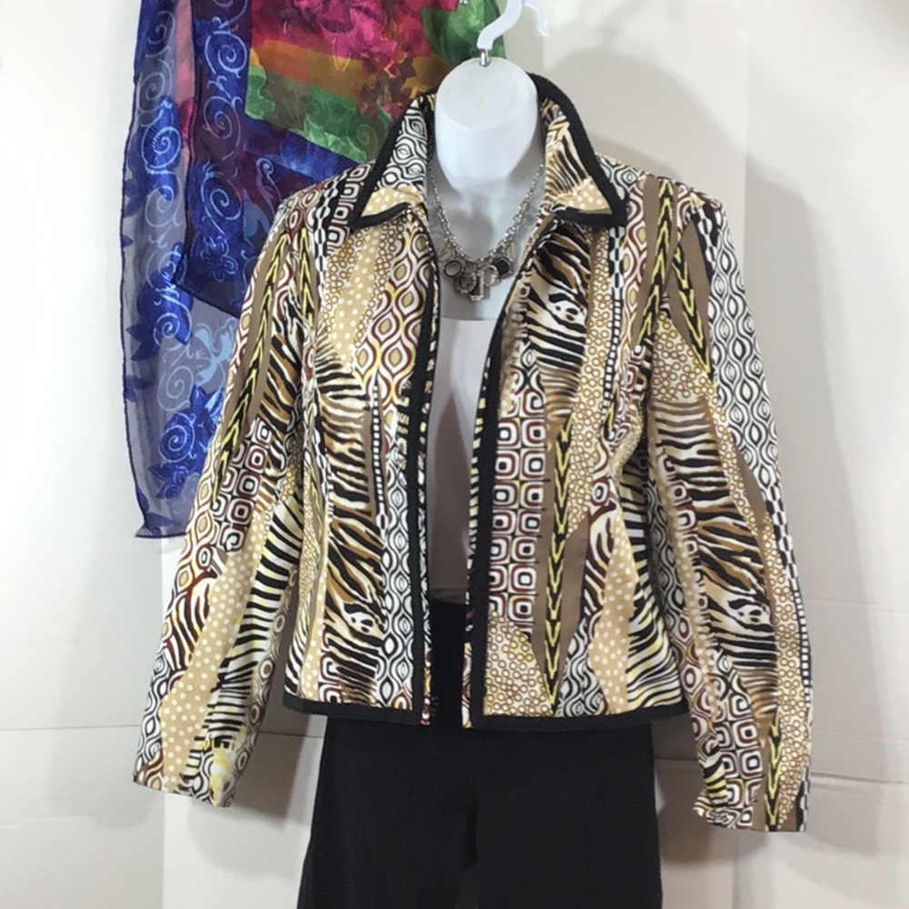 Giancarlo Ferrari tribal pattern zip front jacket 8